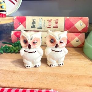 Vintage winking owl salt pepper shakers Shawnee pottery